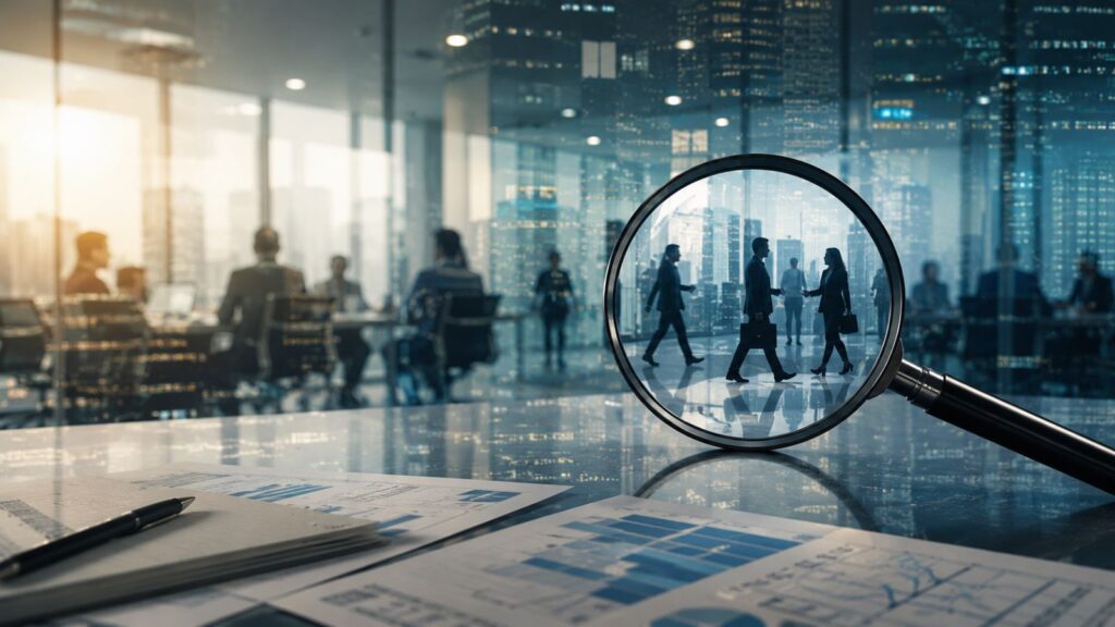 Corporate investigation services using shadowing and surveillance to verify business activities